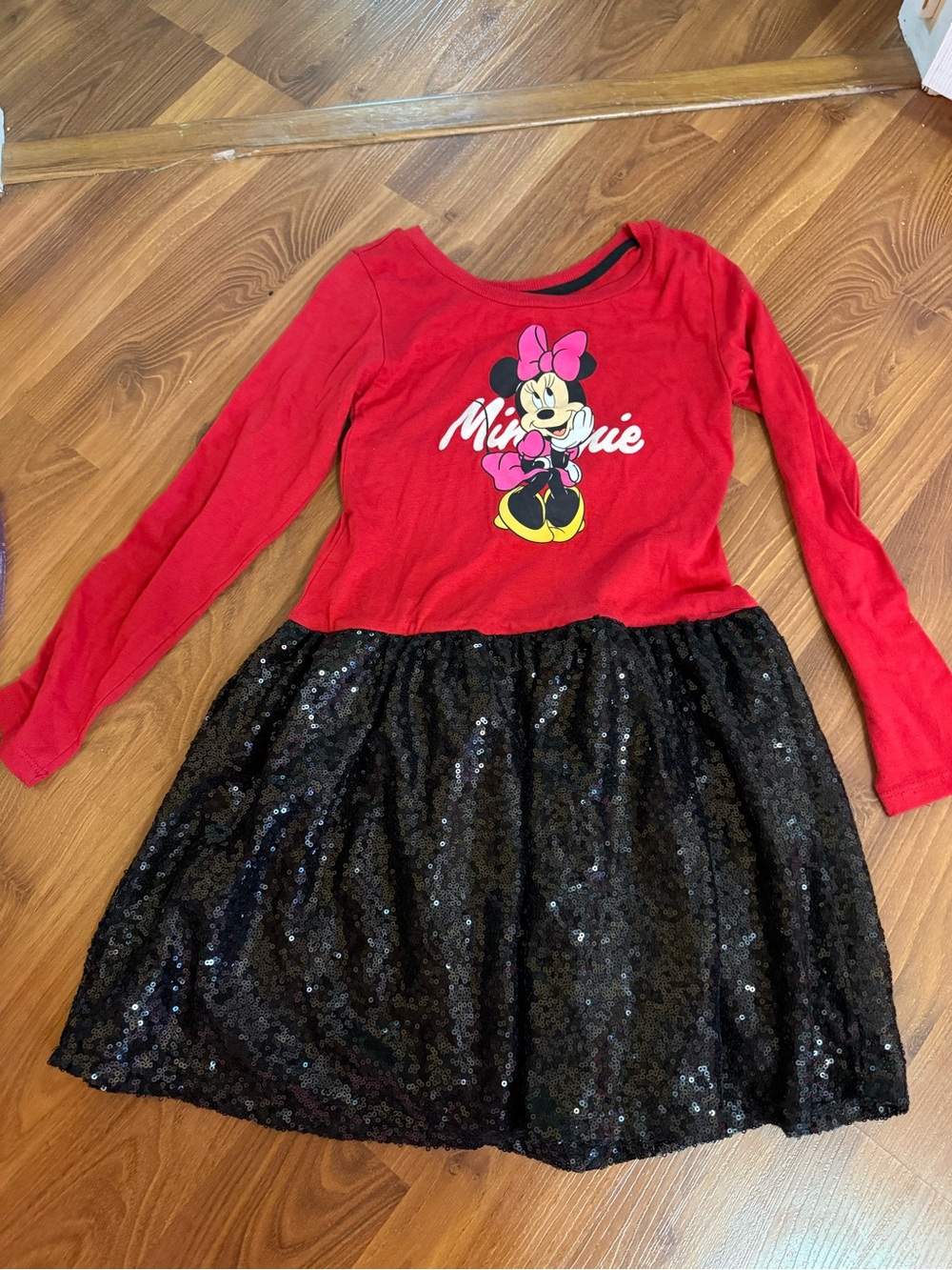 Disney Red Minnie Mouse Sequin Skirt Costume Dress